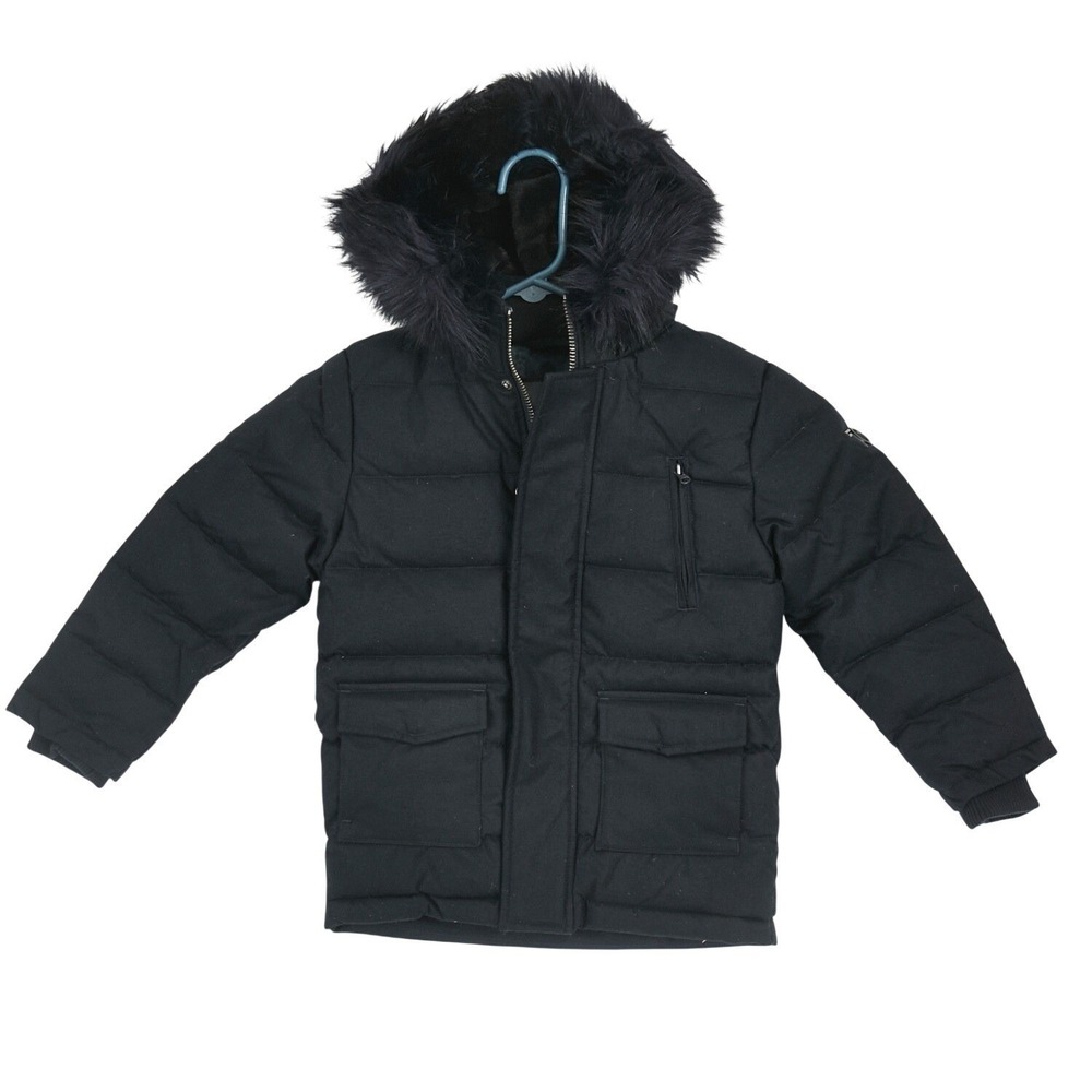 NWT T. O. Collection Patch Pocket‎ Puffer Coat Navy Kids Size 5 Winter Jacket
